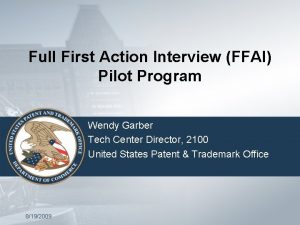 Full First Action Interview FFAI Pilot Program Wendy