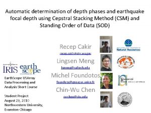 Automatic determination of depth phases and earthquake focal