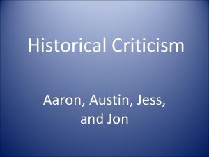 Historical criticism definition