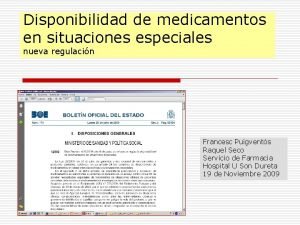 Medicamentos en situaciones especiales