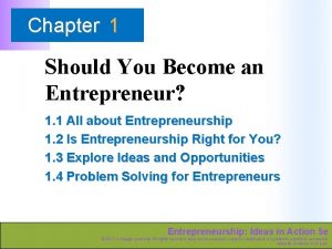 Chapter 1 should you become an entrepreneur