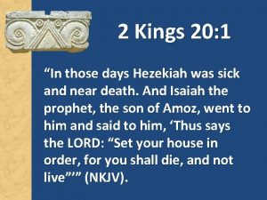 King hezekiah life extended