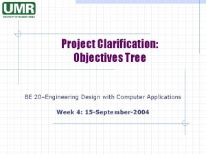 Objective tree method