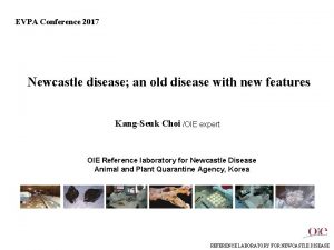 EVPA Conference 2017 Newcastle disease an old disease