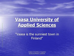 University of applied sciences vaasa