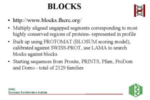 BLOCKS http www blocks fhcrc org Multiply aligned