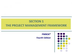 Project management framework pmbok