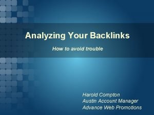 Analyse backlinks
