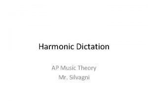 Harmonic dictation
