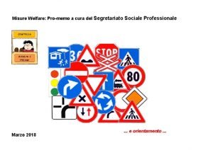 Misure Welfare Promemo a cura del Segretariato Sociale