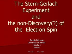 Stern-gerlach experiment conclusion