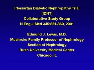 Irbesartan Diabetic Nephropathy Trial IDNT Collaborative Study Group