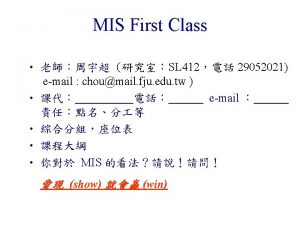 Objectives This course is based on the premise