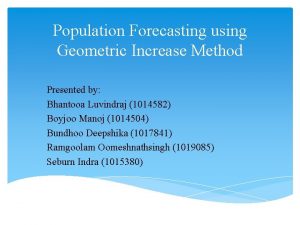 Geometric progression method of population projection