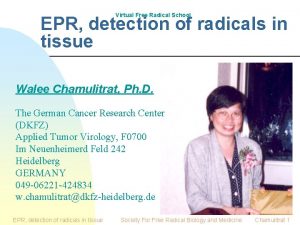 Virtual Free Radical School EPR detection of radicals