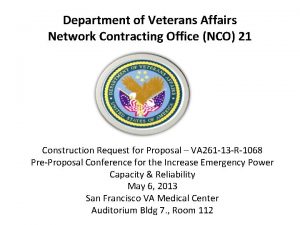 Department of Veterans Affairs Network Contracting Office NCO