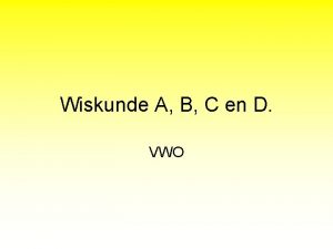 Wiskunde d