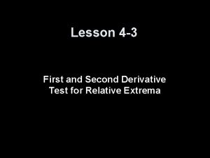 What is the second derivative test