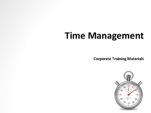 Time management training materials