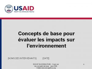 Concepts de base pour valuer les impacts sur