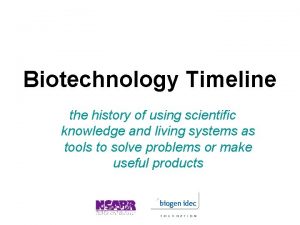 Timeline of biotechnology