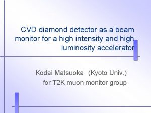 CVD diamond detector as a beam monitor for