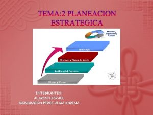 TEMA 2 PLANEACION ESTRATEGICA INTEGRANTES ALARCON ISRAEL MONDRAGN