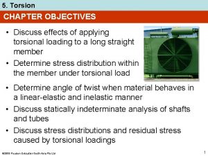 5 Torsion CHAPTER OBJECTIVES Discuss effects of applying