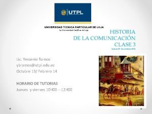 UNIVERSIDAD TCNICA PARTICULAR DE LOJA La Universidad Catlica