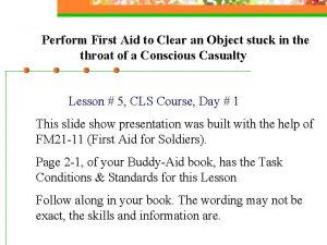 Perform First Aid to Clear an Object stuck