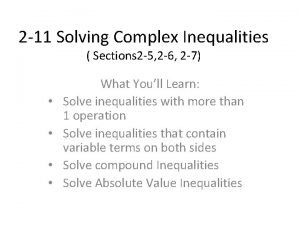 Solving complex inequalities