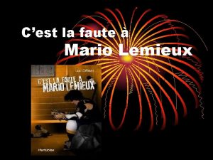 Cest la faute Mario Lemieux Ce livre est