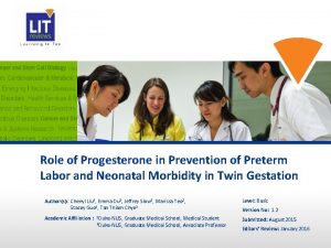 Role of Progesterone in Prevention of Preterm Labor