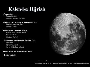 Kalender Hijriah Pengantar Regularitas alam Kalender matahari dan