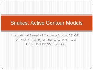 Snakes: active contour models
