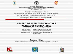 Seminario de Expertos FODEPAL Alianzas Cadenas Productivas y