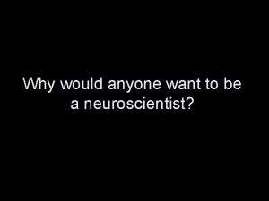 Why would anyone want to be a neuroscientist