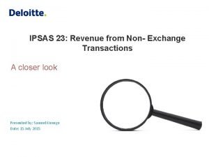 Revenue from non exchange transactions