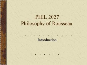 Rousseau philosophy