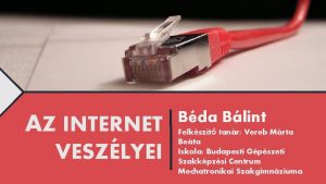 AZ INTERNET VESZLYEI Bda Blint Felkszt tanr Vereb