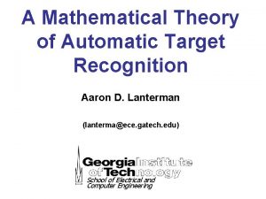 Automatic target recognition Automatic target recognition