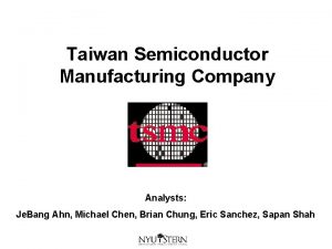 Taiwan Semiconductor Manufacturing Company Analysts Je Bang Ahn