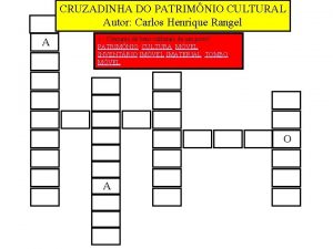 Cruzadinha sobre patrimônio cultural