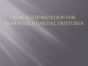 Work authorization