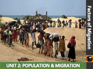 Factors of Migration UNIT 2 POPULATION MIGRATION LEARNING