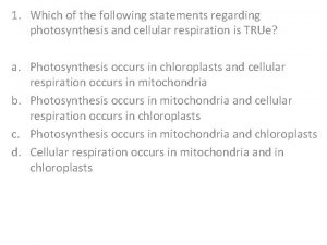 Consider the following statements regarding photosynthesis