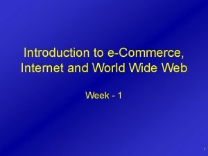 E commerce and world wide web