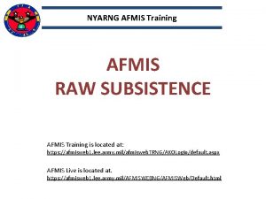 Afmis training