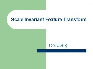 Scale invariant feature transform