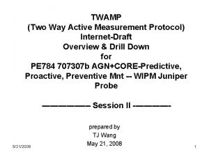 Twamp protocol